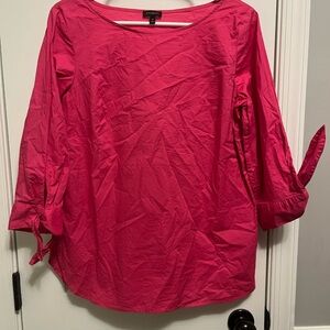 Women’s Talbots 100% Cotton 3/4 Tie Sleeves Crewneck Pink Casual or dress up M